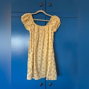 Doen Yellow Floral Casual Dress